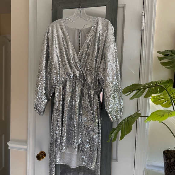 Anthropologie Lisabette Sequins Mini Dress New Year's Eve Cocktail Barbiecore - Picture 4 of 14